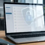 Posta elettronica aziendale consultata da laptop su scrivania